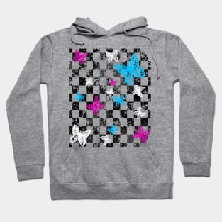 Butterfly Checkerboard (Dark Version) Hoodie